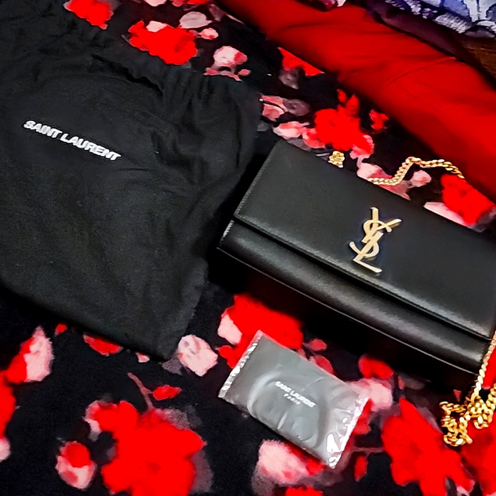 Aunthentic YSL medium black shoulder bag